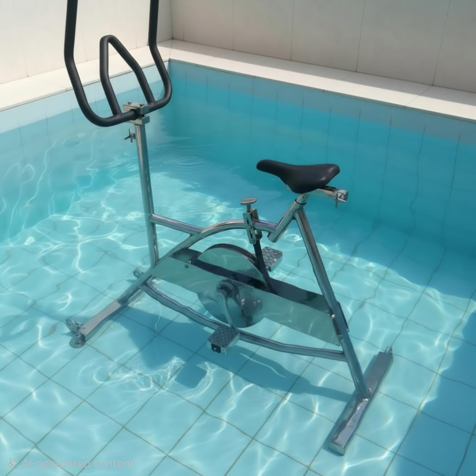 Aqua cycle with resistance for low-impact athletic conditioning