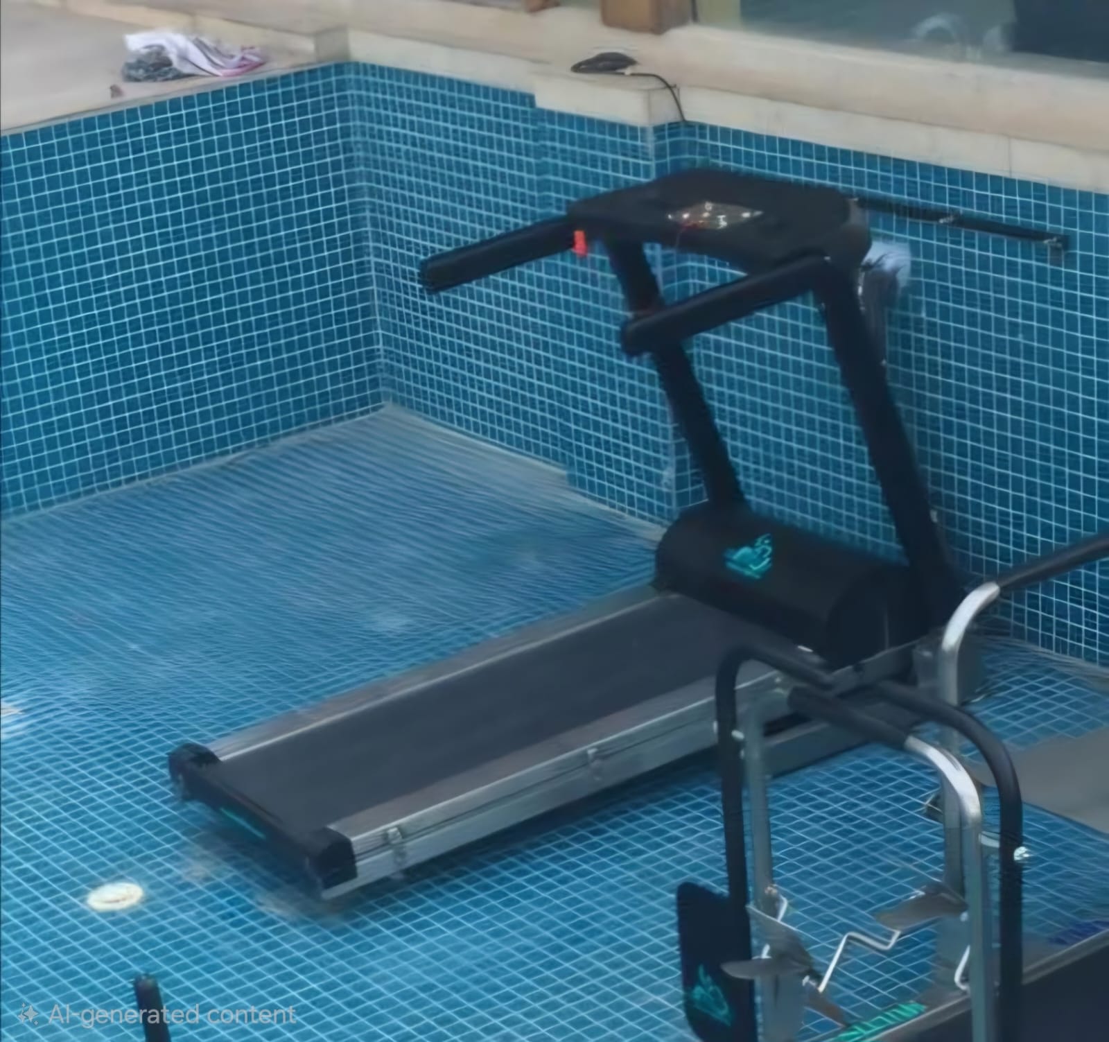 Underwater treadmill as a wellness pool feature