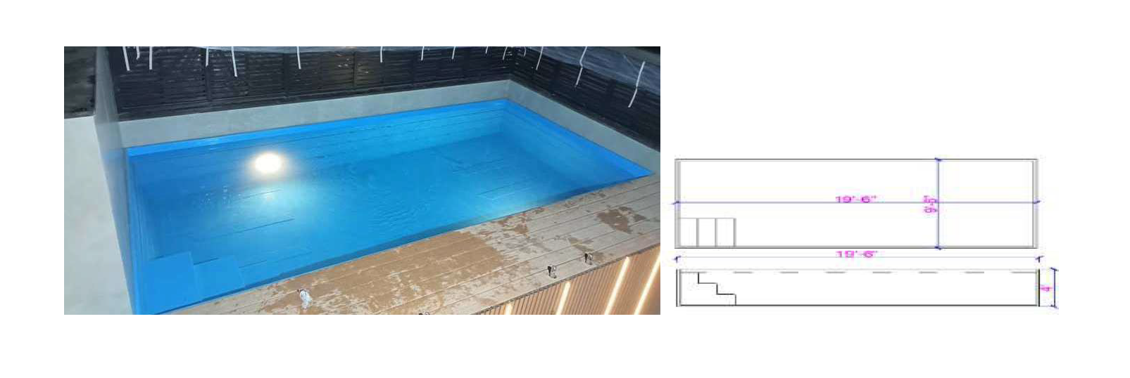 FRP therapy pool for canine swimming and hydrotherapy